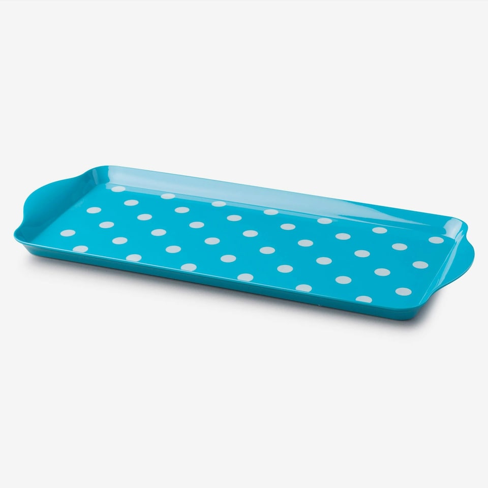 image 1 of Melamine Dotty Sandwich Tray Blue