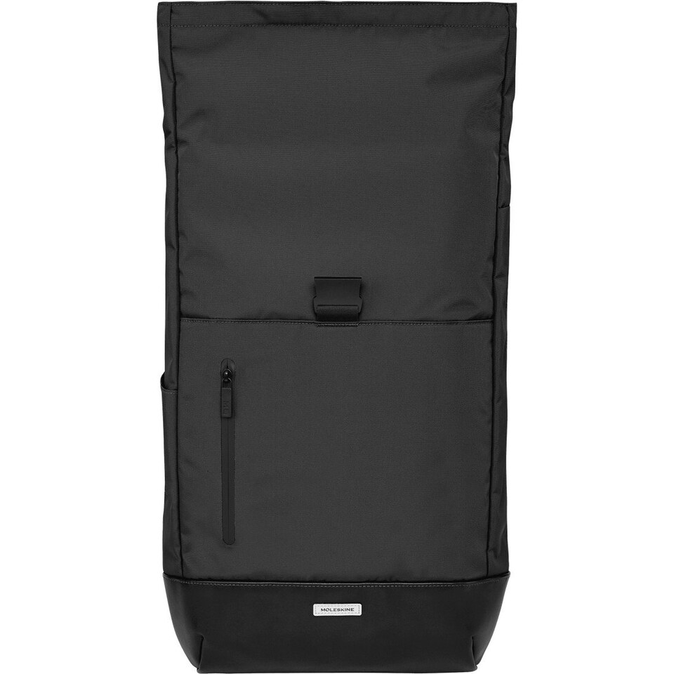 image 1 of Moleskine Metro Roll Top Backpack - Solid Black - One Size