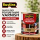 image 2 of Rustins Quick Drying Polyurethane Varnish Gloss Clear 5L