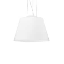 Cylinder 1 Light Large Dome Ceiling Pendant White, E27