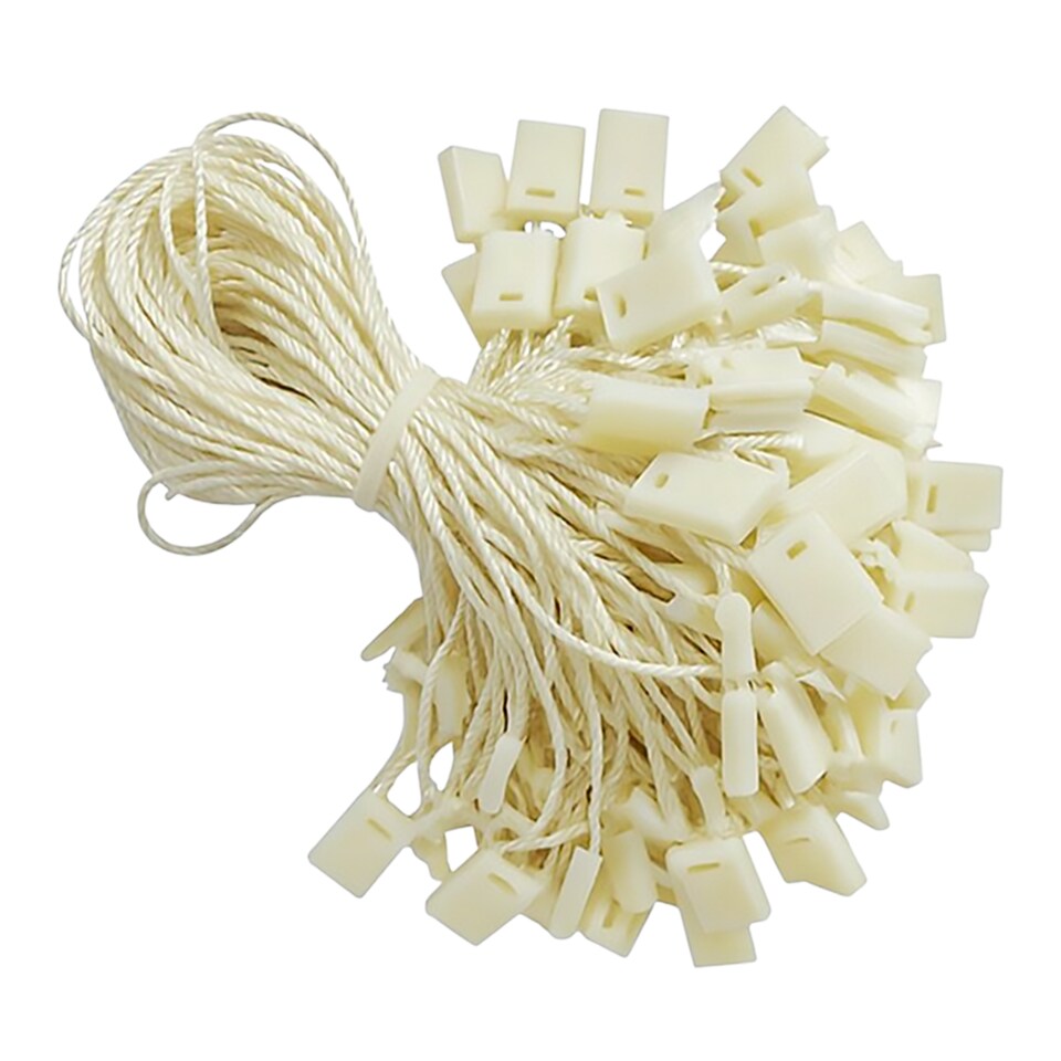 image 1 of 7 Inch Plastic String Tags, Nylon Label Snap Lock - 100pcs