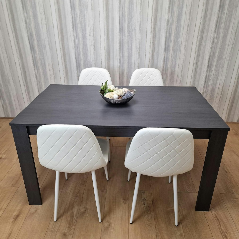 image 1 of Dining Table Set with 4 Chairs Dining Room, Kitchen table set of 4 Grey