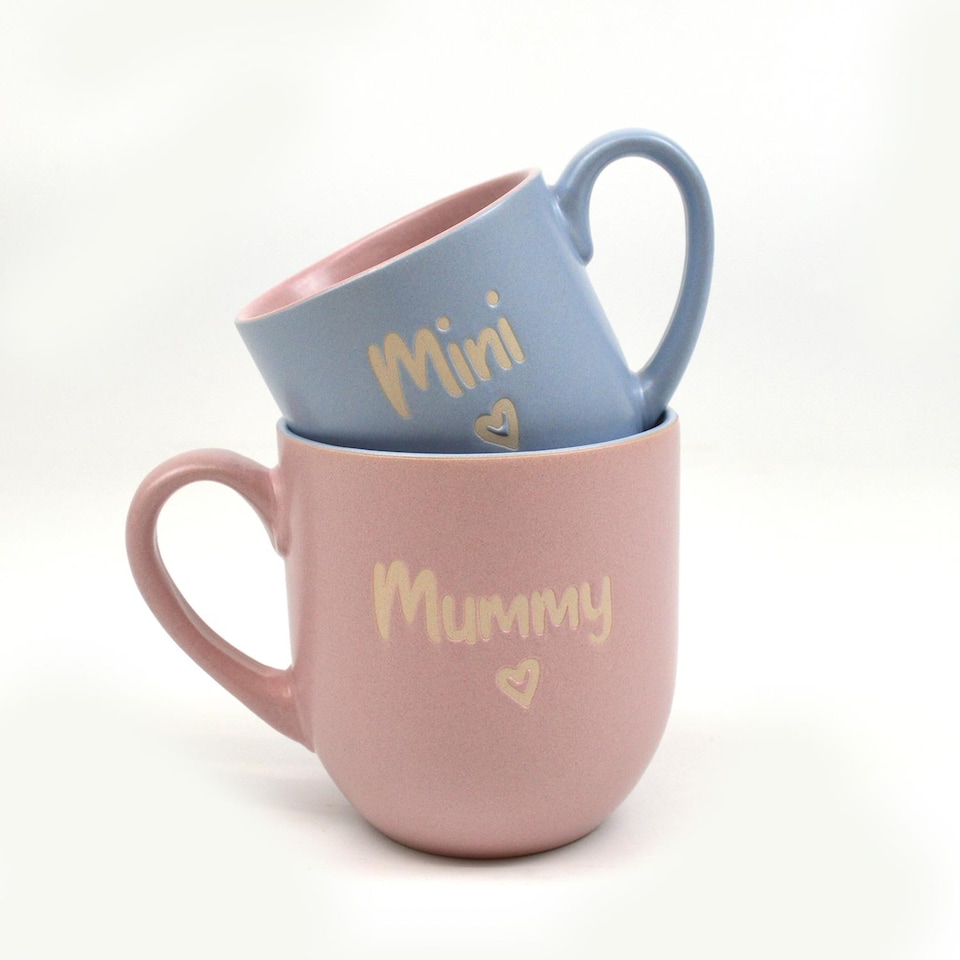 image 1 of Mummy & Mini Mug Gift Set Child Toddler New Mother Baby Shower Tea Coffee Cup
