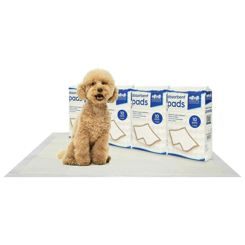 image 1 of Harbour Housewares Extra Large Disposable Puppy Training Pads - Pack of 40 - Absorbent Puppy Pads Leak Proof Pee Pads Pet