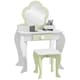 image 9 of ZONEKIZ Kids Vanity Table Set, Beauty Flower Design, for Ages 3-6 Years - White White