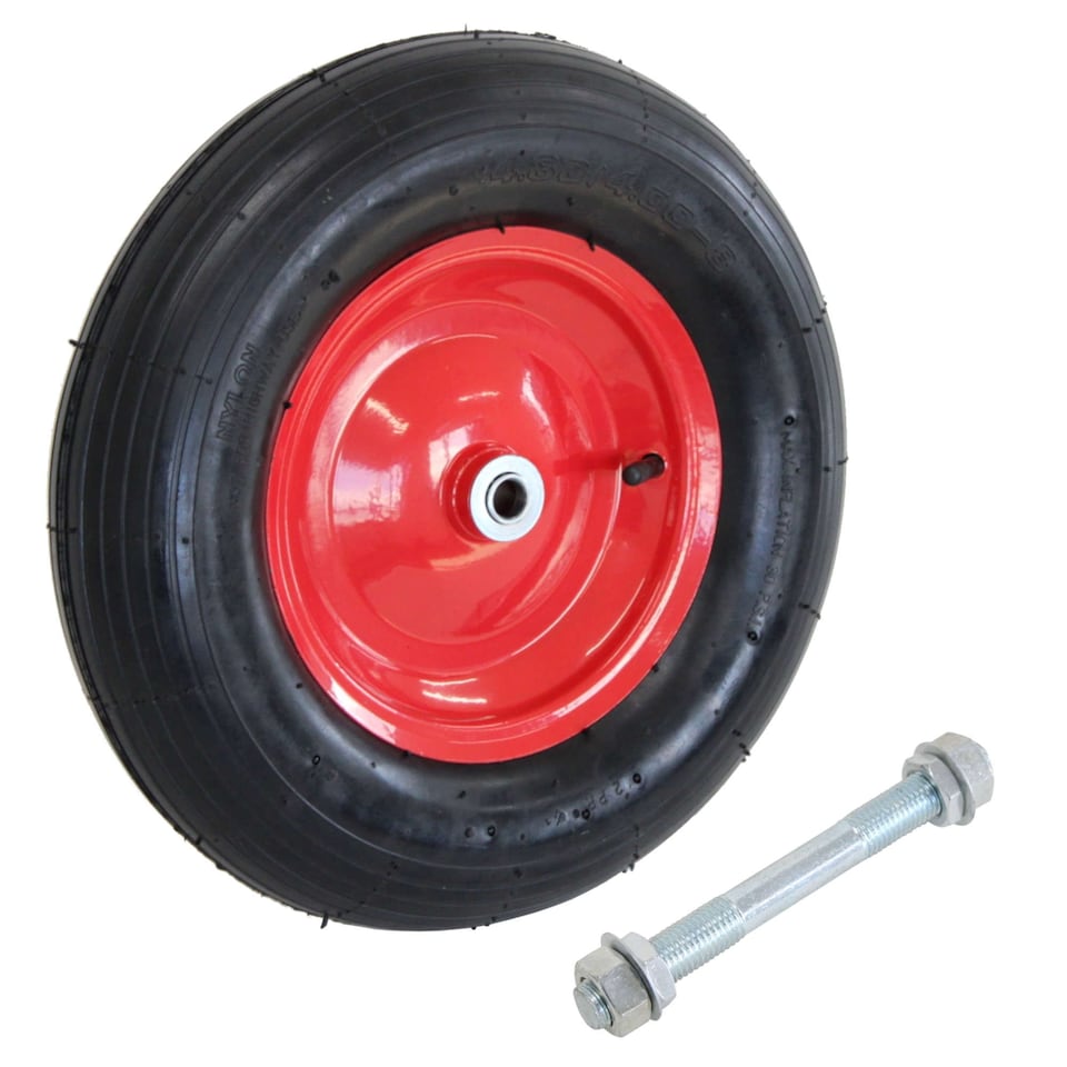 image 1 of 16 Inch Steel Rim Wheelbarrow Replacement Pneumatic Wheel Including Axle