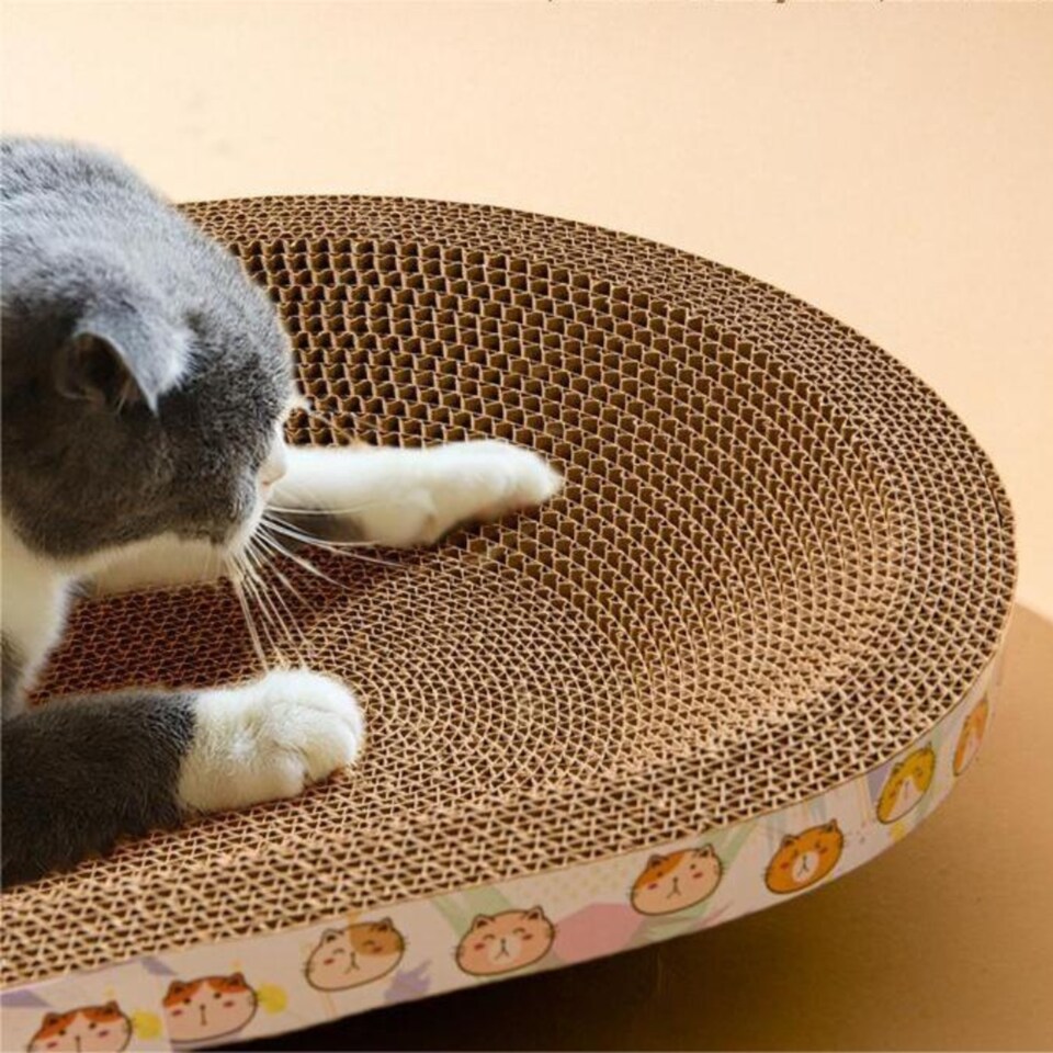 image 1 of Cat Scratcher Bed & Kitten Lounger - Durable Corrugated Cardboard Scratch Pad for Pets - For Furniture Protection & Healthy Claws