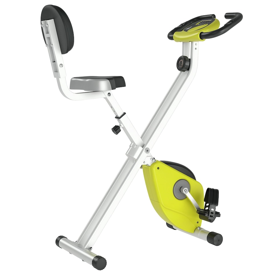 image 1 of HOMCOM Magnetic Resistance Exercise Bike Foldable LCD Adjustable Seat Grey