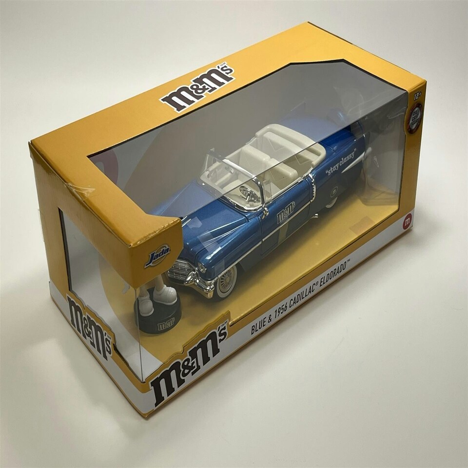 image 1 of M&M's Blue Figure and 1956 Cadillac Eldorado 1:24 Scale Jada 33726 253255067