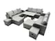 image 1 of Fimous Garden Rattan Outdoor Furniture Set 13 Seater with 3 Seater Sofa 4 Stools Dark Grey