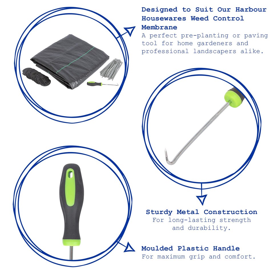 image 1 of Harbour Housewares Weed Membrane Peg Remover