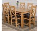 image 2 of Oslo 150 x 90 cm Medium Oak Dining Table and 6 Berkeley Leather Chairs | Brown | Brown