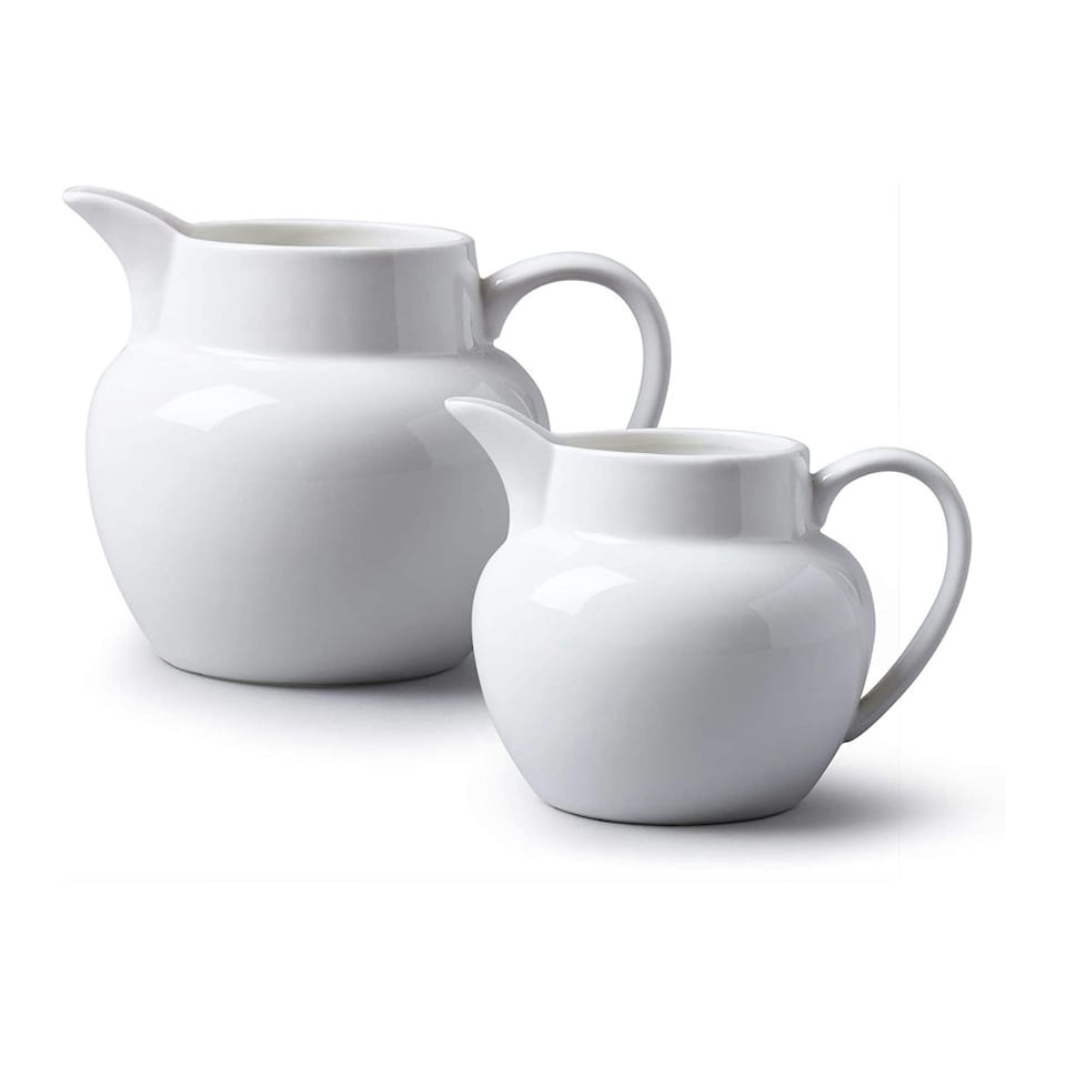 image 1 of Wm Bartleet & Sons Porcelain Round Bellied Milk Jug, Set of 2