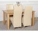 image 4 of Oslo 150 x 90 cm Medium Oak Dining Table and 4 Lola Leather Chairs | Cream | Cream