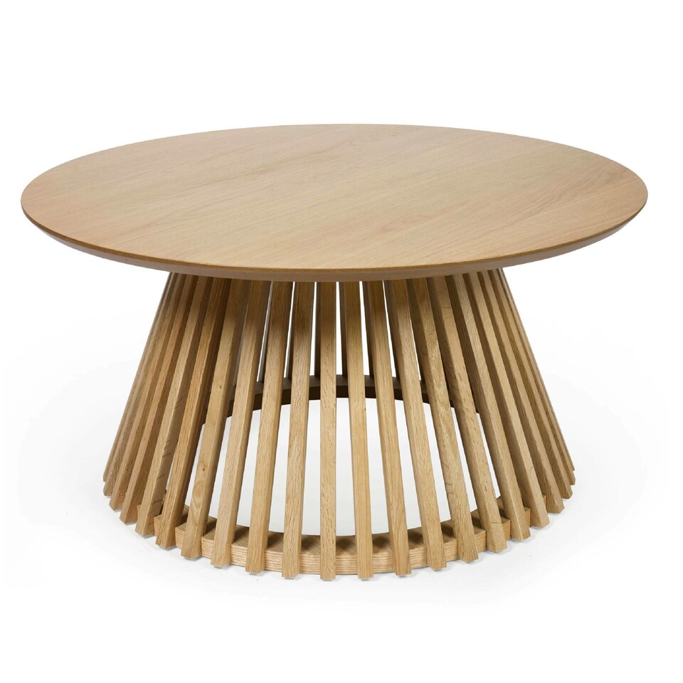 image 1 of Orla 80cm Round Coffee Table in Natural Oak