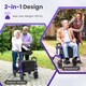 image 4 of COSTWAY Rollator Walker 2-in-1 Foldable Rolling Walker-Purple