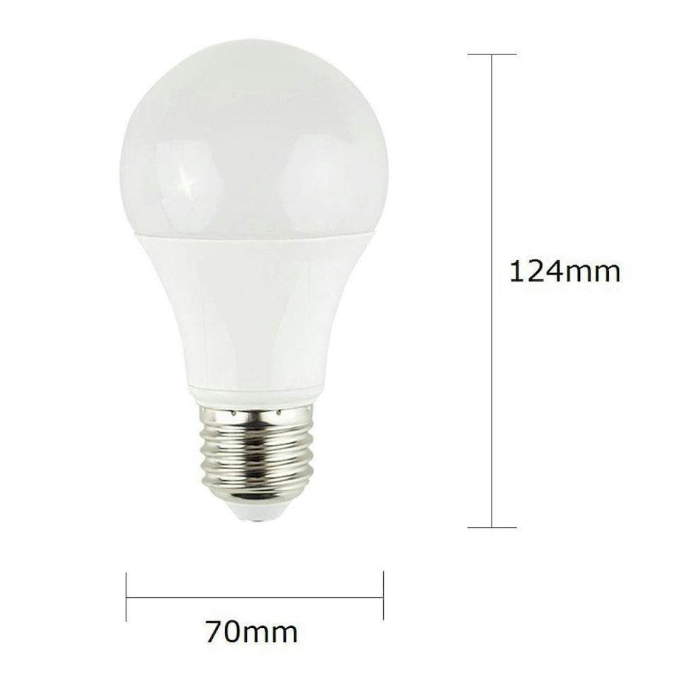 image 1 of ValueLights 5 Pack E27 White Plastic GLS LED 10W Warm White 3000K 800lm Light Bulb