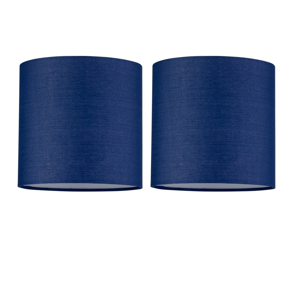 image 1 of Set of 2 Navy Blue Cotton 17cm Table Lamp Shades Blue