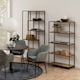 image 5 of Seaford Tall Black Metal Bookcase with 4 Oak Shelves