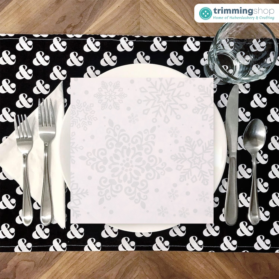 image 1 of 33 x 33cm White Christmas Party Disposable Paper Napkins 2 Ply - 20pcs