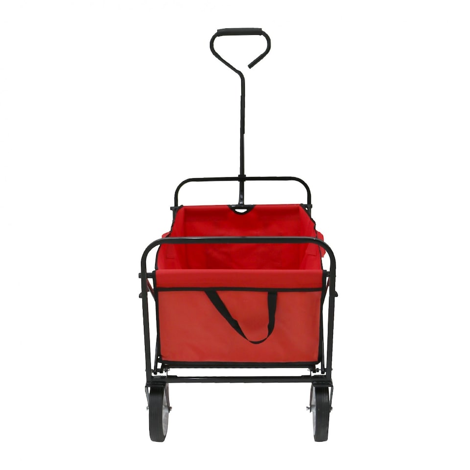 image 1 of Red Heavy Duty Foldable Garden Festival Trolley Cart Wagon Truck