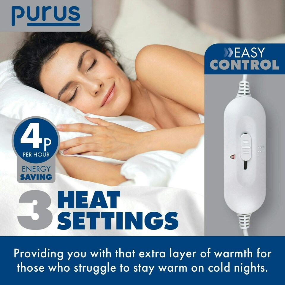 image 1 of Purus Double Electric Under Bed Blanket Fitted Ties