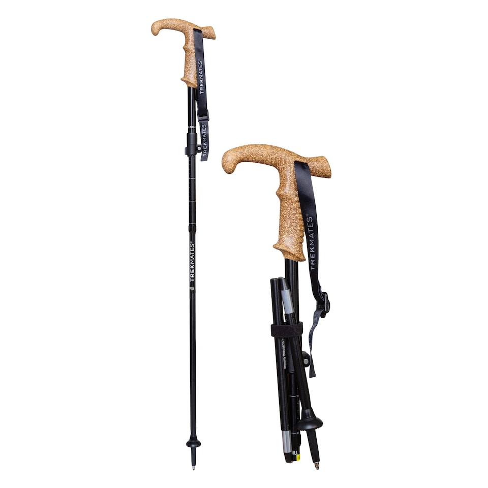 image 1 of Wanderer Fold Single Pole Compact Foldable Walking Stick Hiking Outdoor | Black | Black | One Size | 1