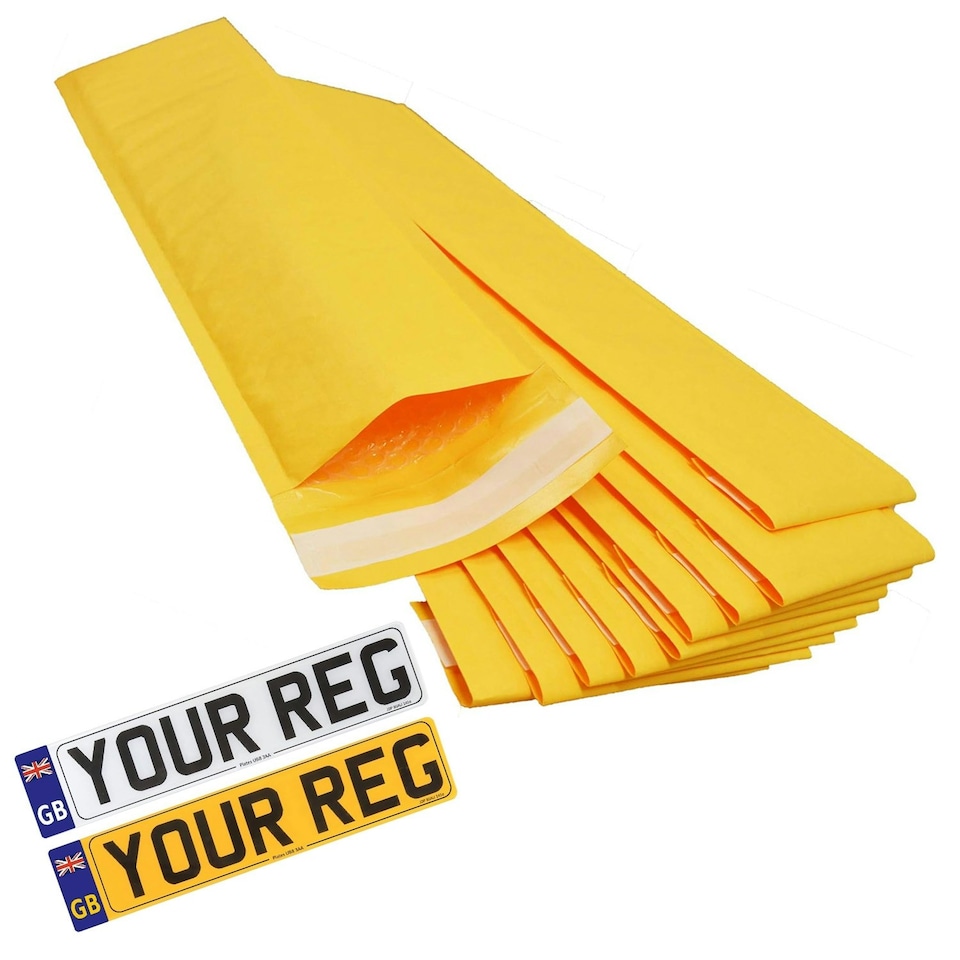 image 1 of 500 x Bubble Lined Gold Padded 535x180mm Number Plate Envelopes For Shipping & Storage Gold | One Size