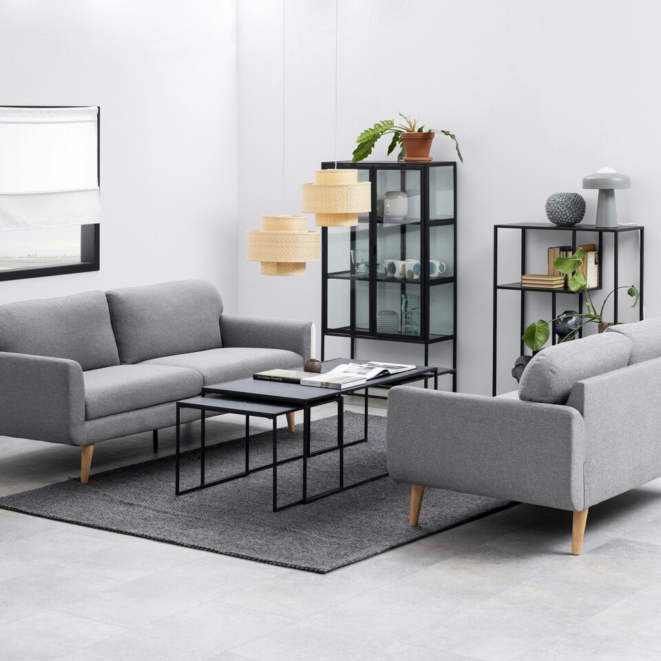 image 1 of Infinity Square/Coffee Table Setin Matt Black Set of 3