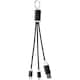 image 1 of 4 in 1 Recycled Aluminium Keyring Charging Cable - Solid Black - One Size