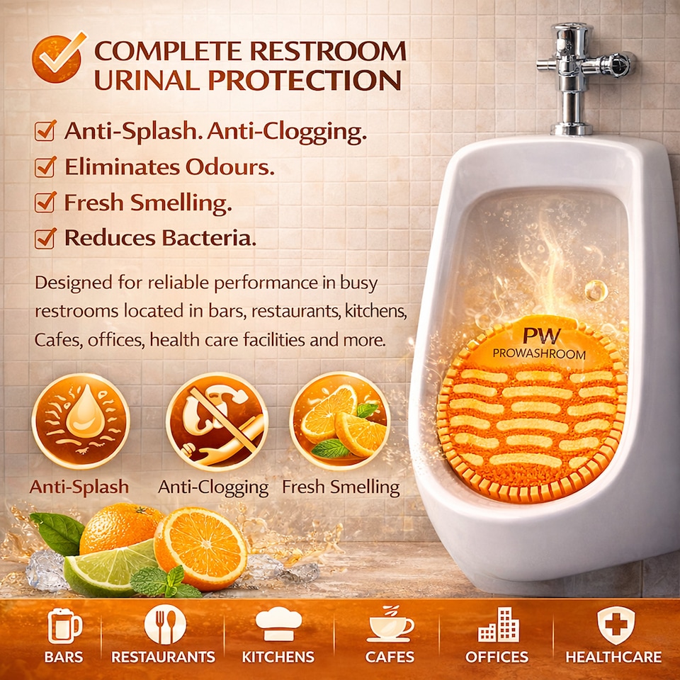 Urinal Mats Pack of 10 Fresh Orange Fragrance Anti-Splash Urinal ...