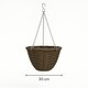 image 5 of Green Blade Rattan Hanging Basket - 30cm - Planter Flower Pot Plant Pot Hanger | Brown | Brown