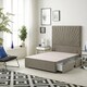 image 2 of Sunburst Divan Bed with 2 Drawers & 54'' Floor Standing Headboard Tweed Fabric | Brown | Coffee