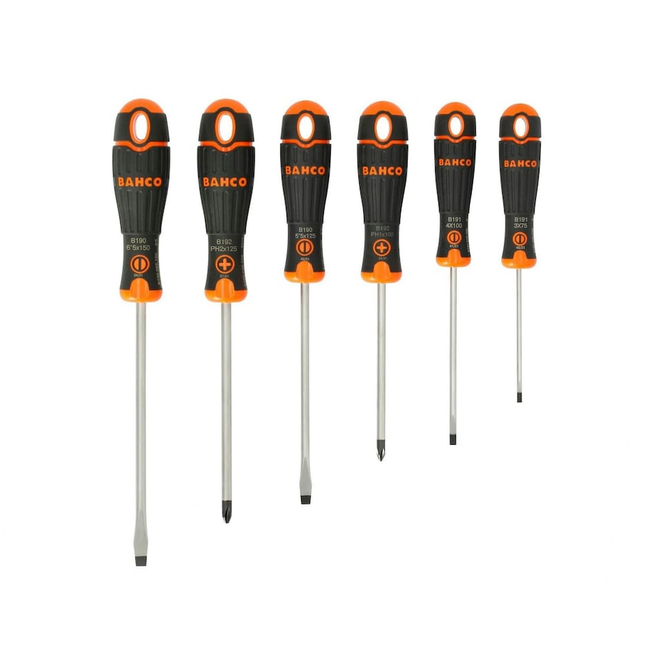 Bahco B219.006 Bahcofit Screwdriver Set, 6 Piece - Multi Colour - One Size