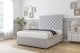 image 3 of Sloomy Mayfair Silver Plush Divan Bed Base 4 Drawers With 26 Inch Strutted Headboard | Silver | Silver | King | 1