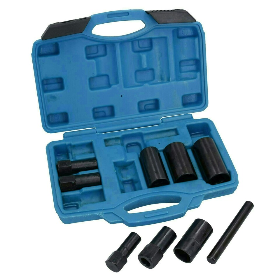 image 1 of 9pc Wheel Lock Removal Remover Impact Sockets Hub Cap Replacer Installer
