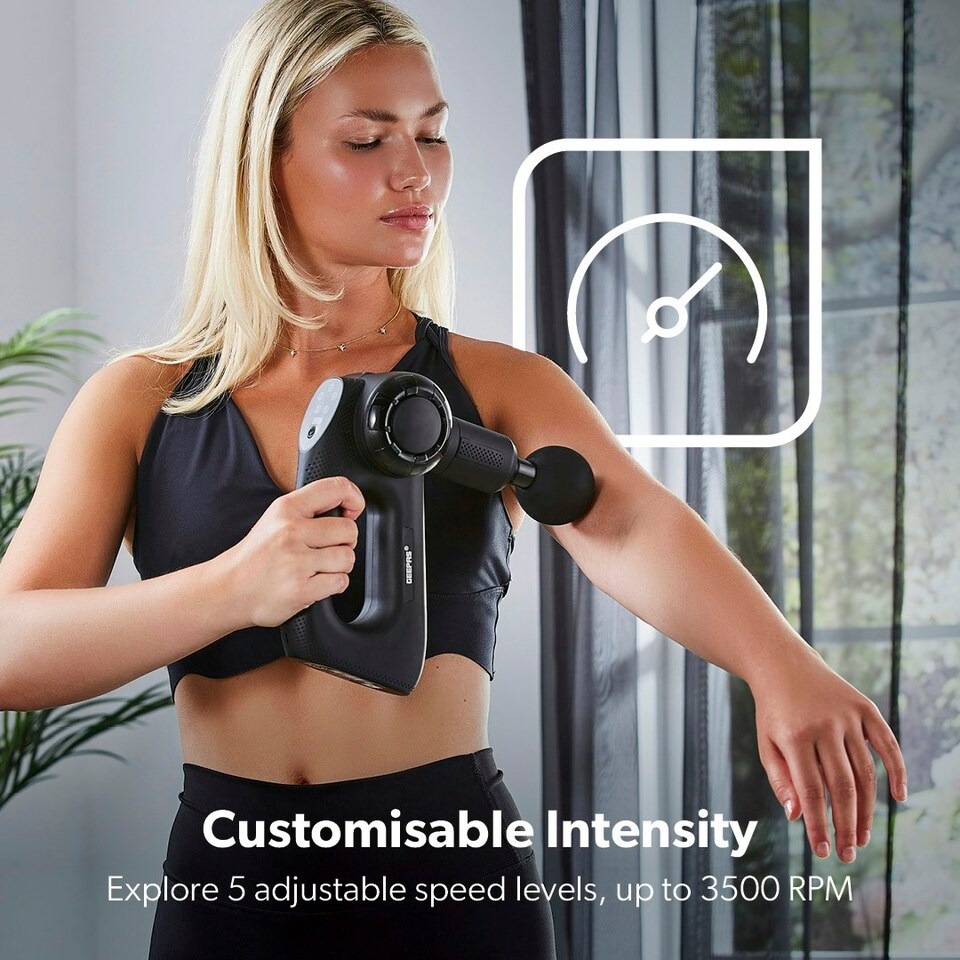 image 1 of GEEPAS Portable Massage Gun Deep Tissue, Black
