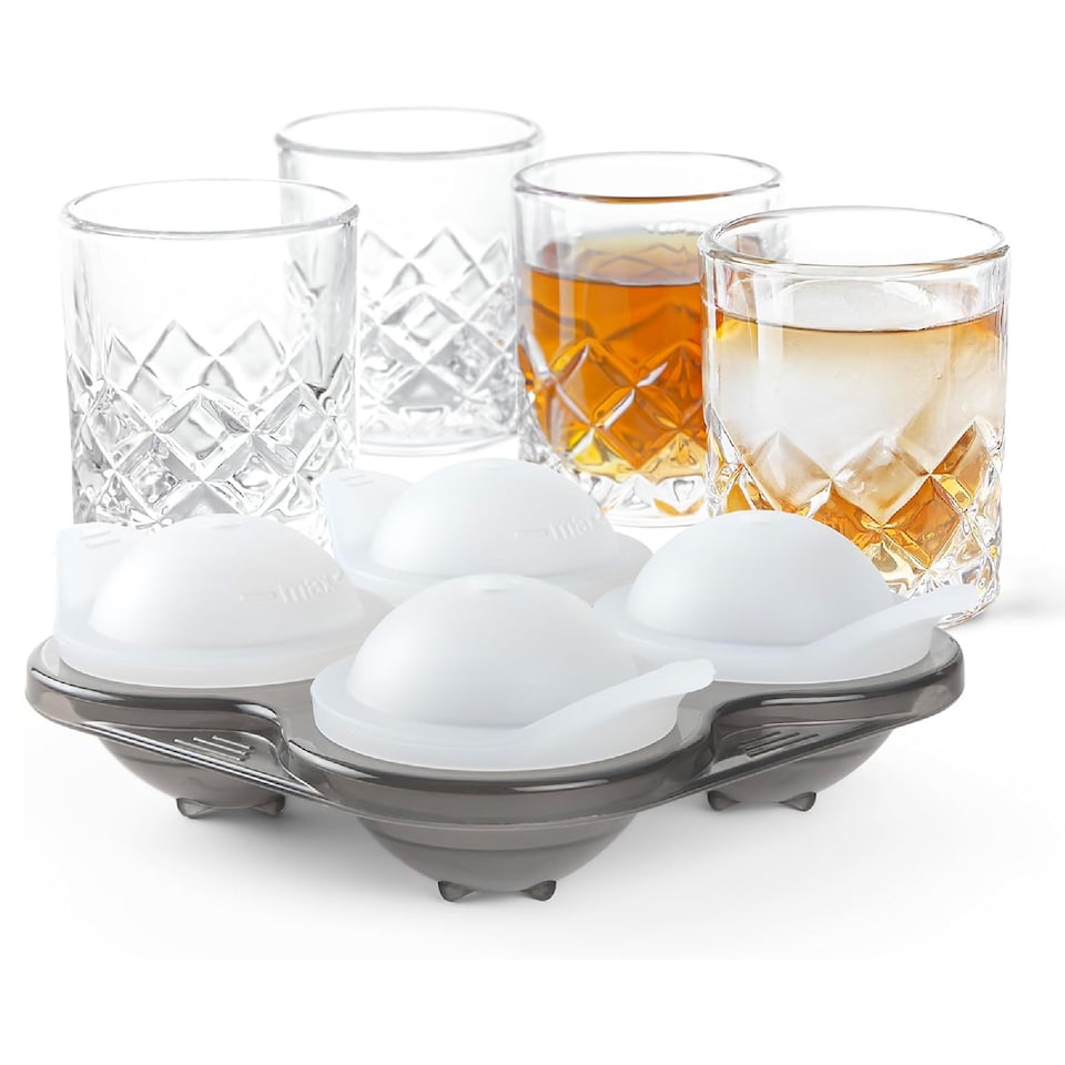 image 1 of Final Touch Set of 4 Shot Glasses with Ice Ball Moulds