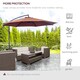 image 5 of Outsunny 3(m) Garden Banana Parasol Hanging Cantilever Umbrella with Crank Handle and Cross Base for Outdoor, Sun Shade, Coffee