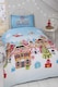 image 1 of Gingerbread Town Single Duvet Cover Set | Blue | Blue | 1