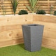 image 3 of 45cm Tall Plastic Ash Grey Slate Effect Garden Patio Trough