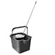 image 1 of 2 x Metallic 12 Litre Cotton Mop & Bucket Hard Floor Cleaning Set With Wringer & Pouring Lip