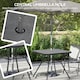 image 4 of Outsunny Faux-marbled Patio Table with Umbrella Hole Steel Frame for Balcony