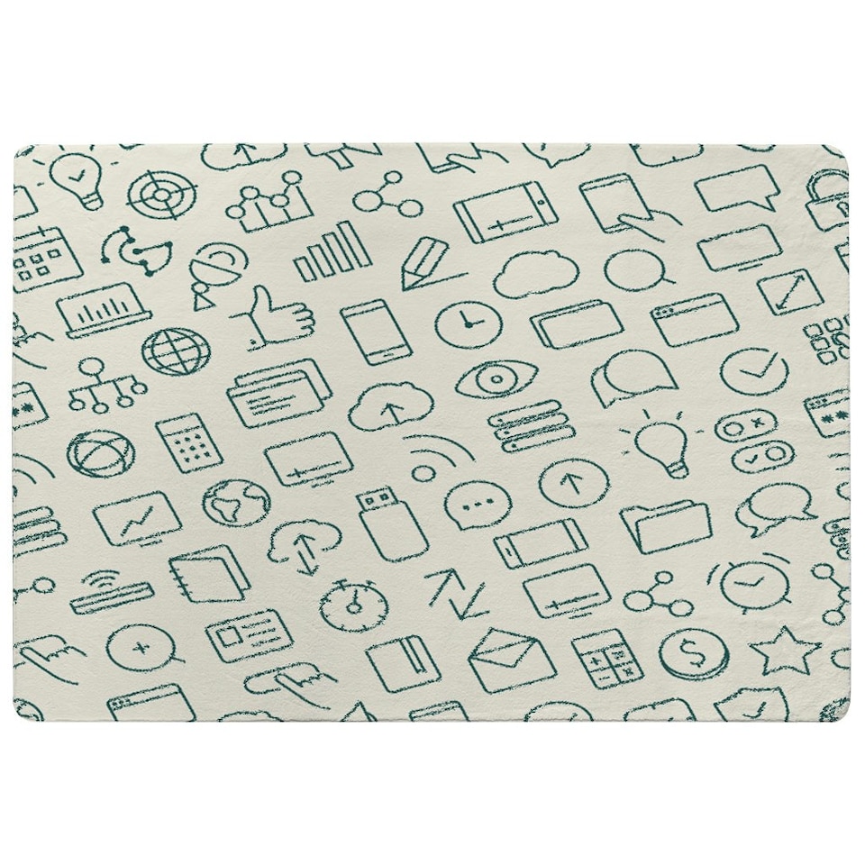 image 1 of outline icons (Rug) White | Medium: 80x150cm