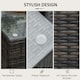 image 6 of Outsunny Side Table Furniture Tempered Glass Garden Patio Wicker Brown