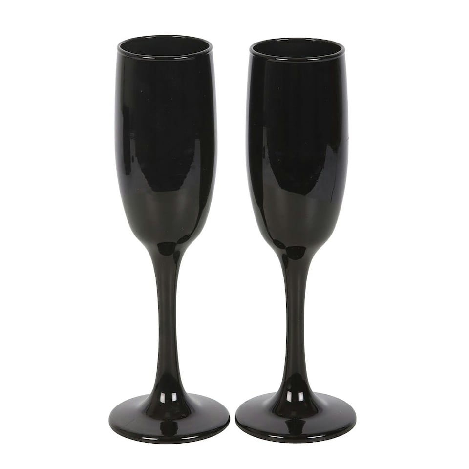 image 1 of Something Different Dead Thirsty 300ml Champagne Flute (Pack of 2) - Black/White - One Size