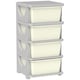 image 1 of HOMCOM Kids Storage Units with Drawers 3 Tier Chest Dresser Tower Cream | 37 x 37 x 76 cm