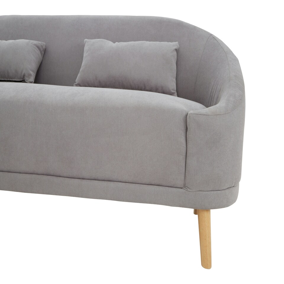 image 1 of Interiors By Premier Stylish Grey Linen Sofa, Contemporary Seater Sofa For Livingroom, Comfortable Mid Century Sofa For Bedroom Grey