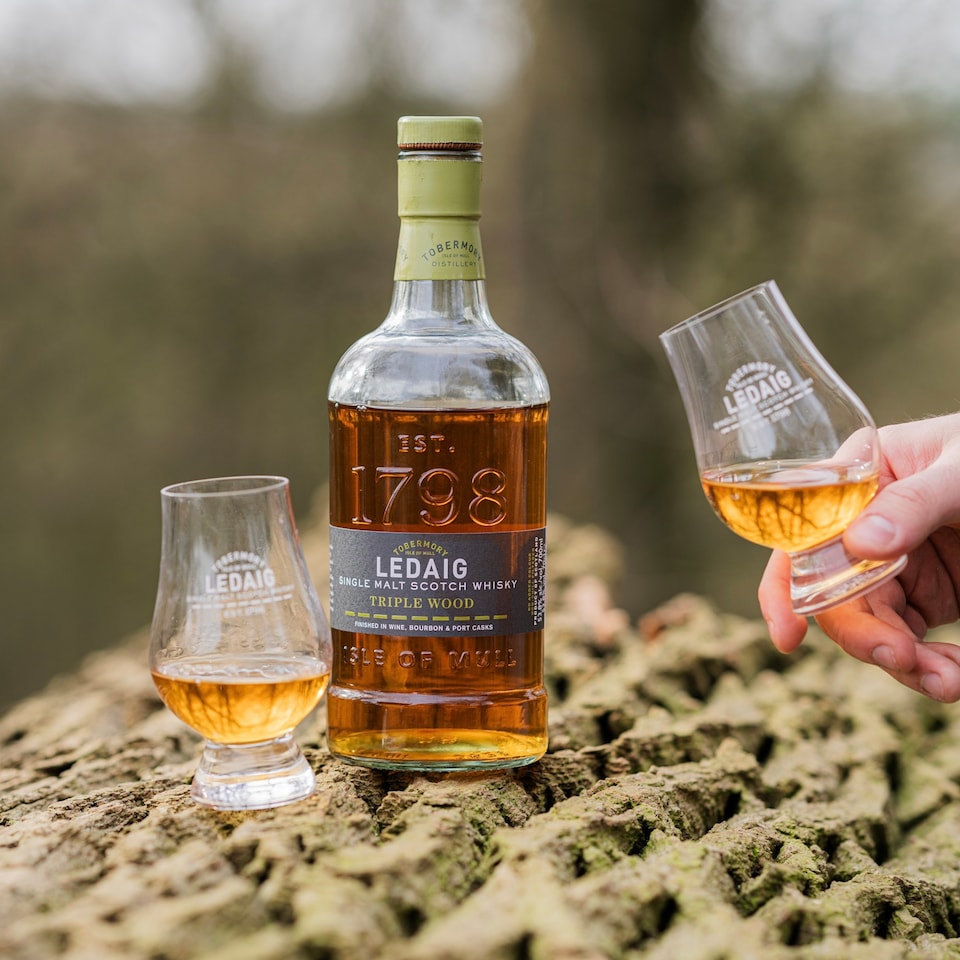 image 1 of Ledaig - Limited Edition Triple Wood Single Malt Scotch Whisky | Multi | Polished Mahogany | apple, vanilla, smoky oak, toffee, maple syrup | 1