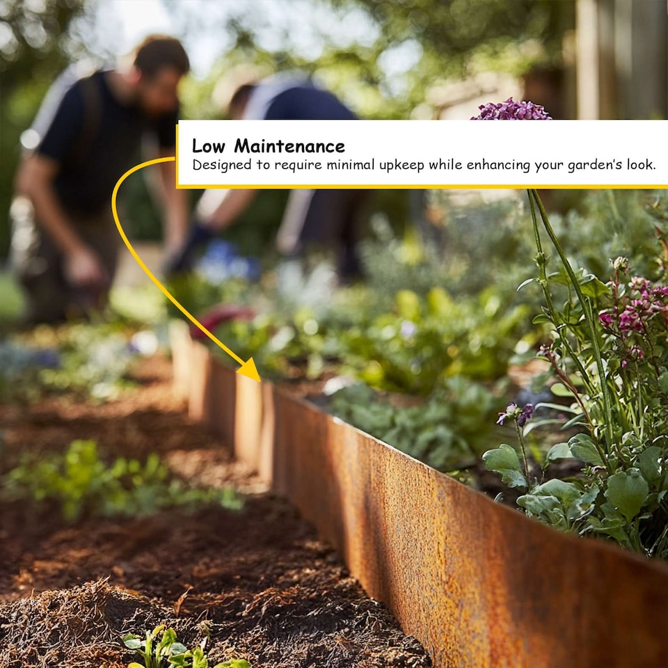image 1 of Nicoman Pre Rusted Metal Lawn Edging Border, Garden Edging | Bronze | Rust | 5m | 1
